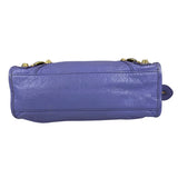 Balenciaga Purple Lambskin Moto City Two-Way Bag