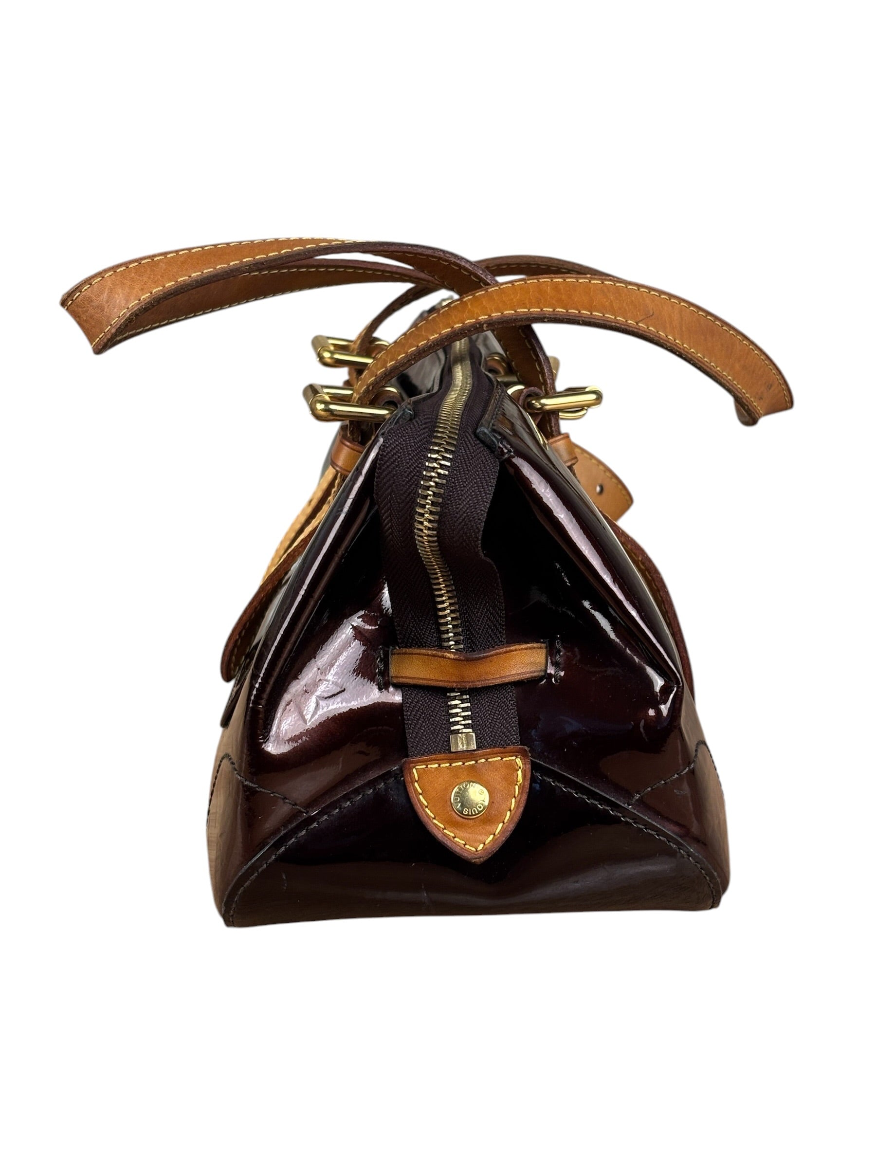 Louis Vuitton Burgundy Monogram Vernis Rosewood Avenue Handbag