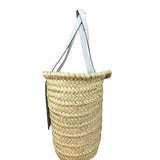 Versace Wicker Woven White Medusa Top Handle Tote