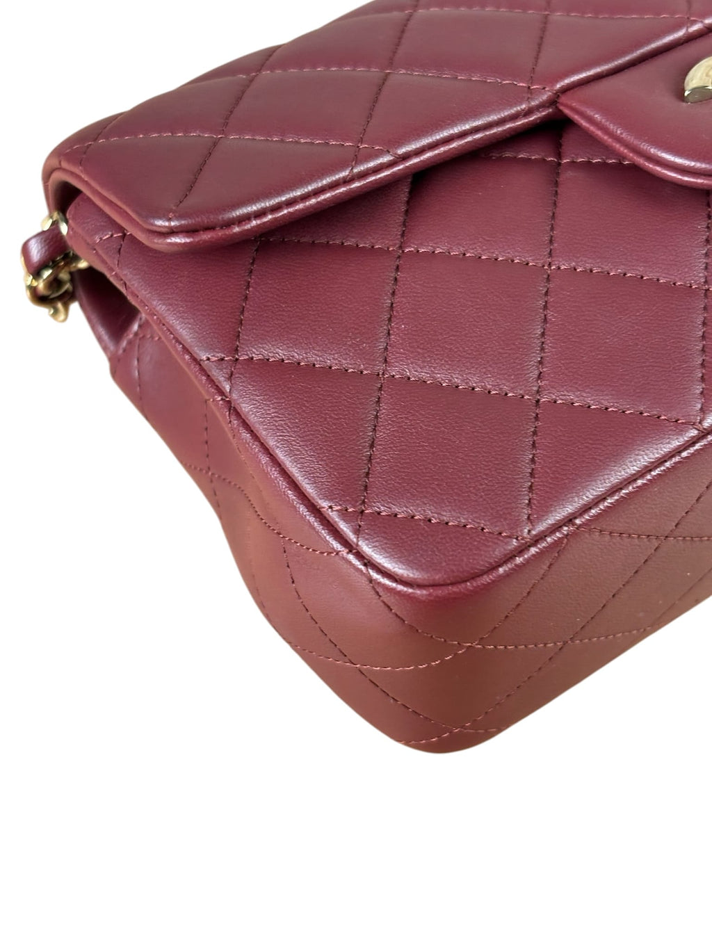 Chanel Burgundy Quilted Lambskin Small Flap Bag 2021