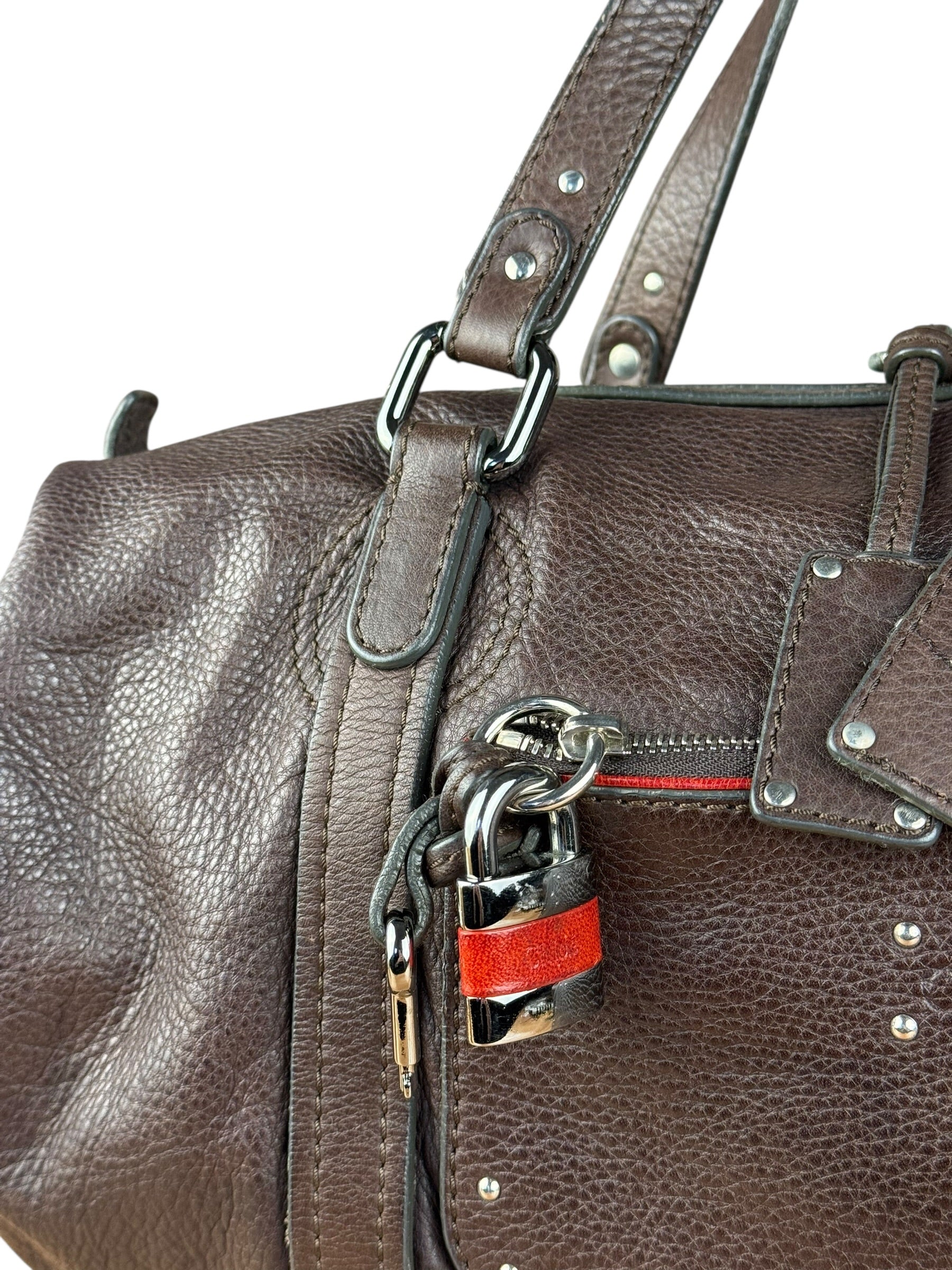 Chloé Brown Leather Mr. Paddington Boston Bag