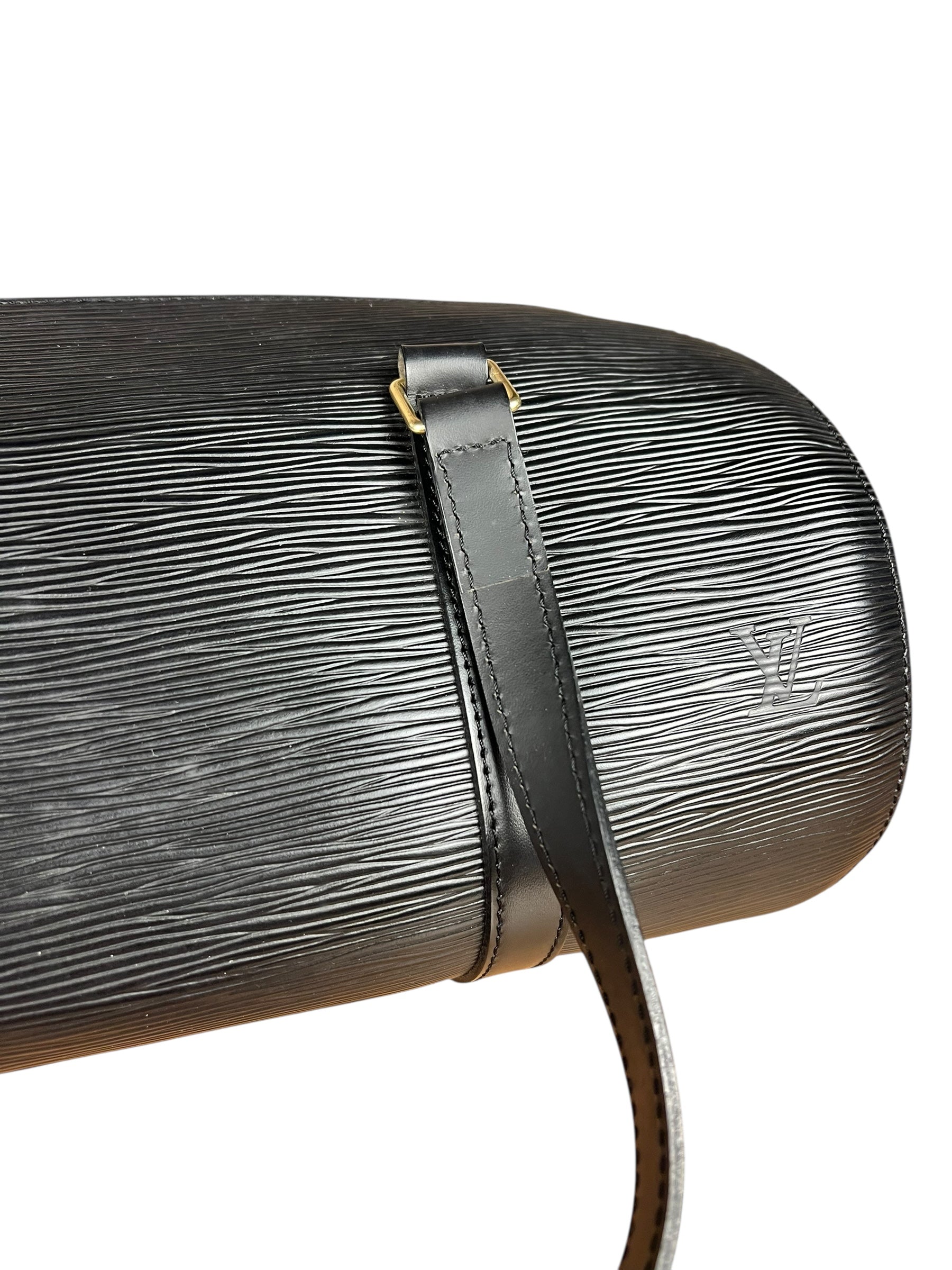 Louis Vuitton Noir Epi Soufflot Handbag