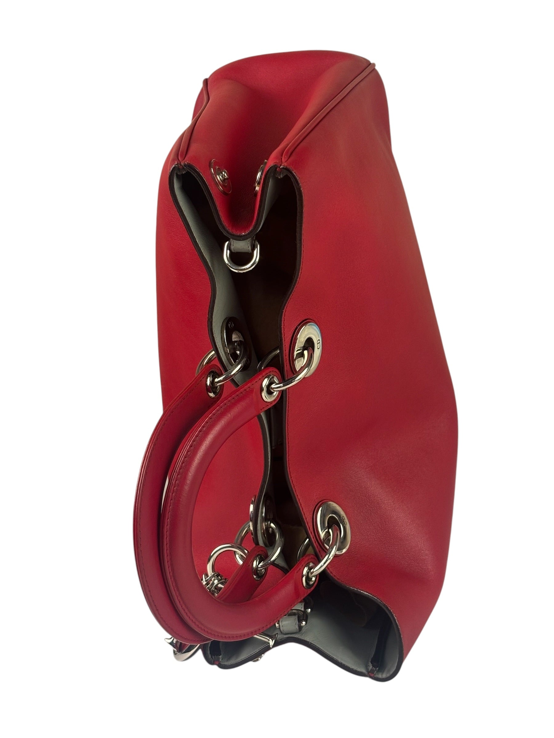 Christian Dior Red Leather Diorissimo Tote