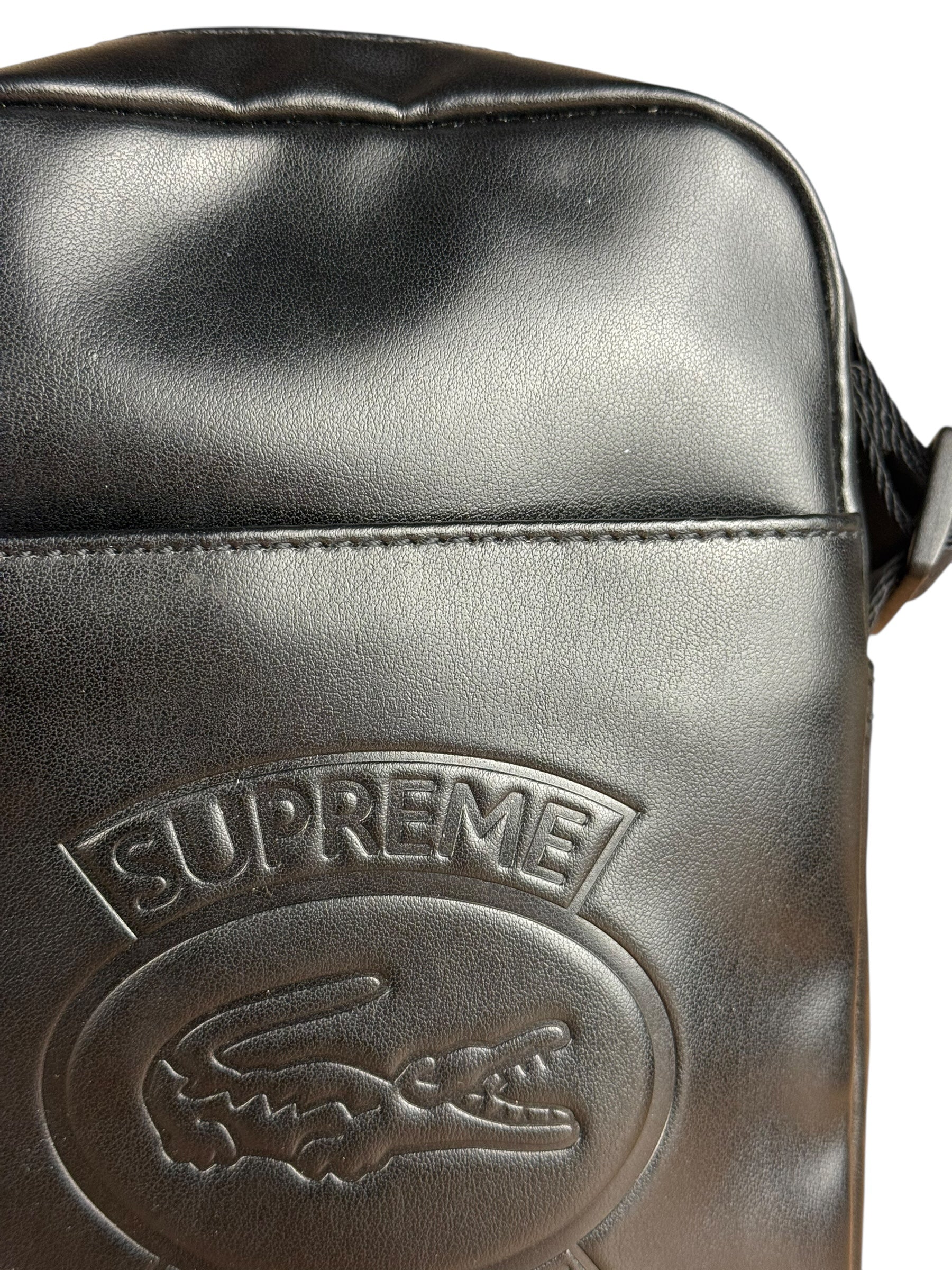 Supreme x Lacoste Black Leather Crossbody