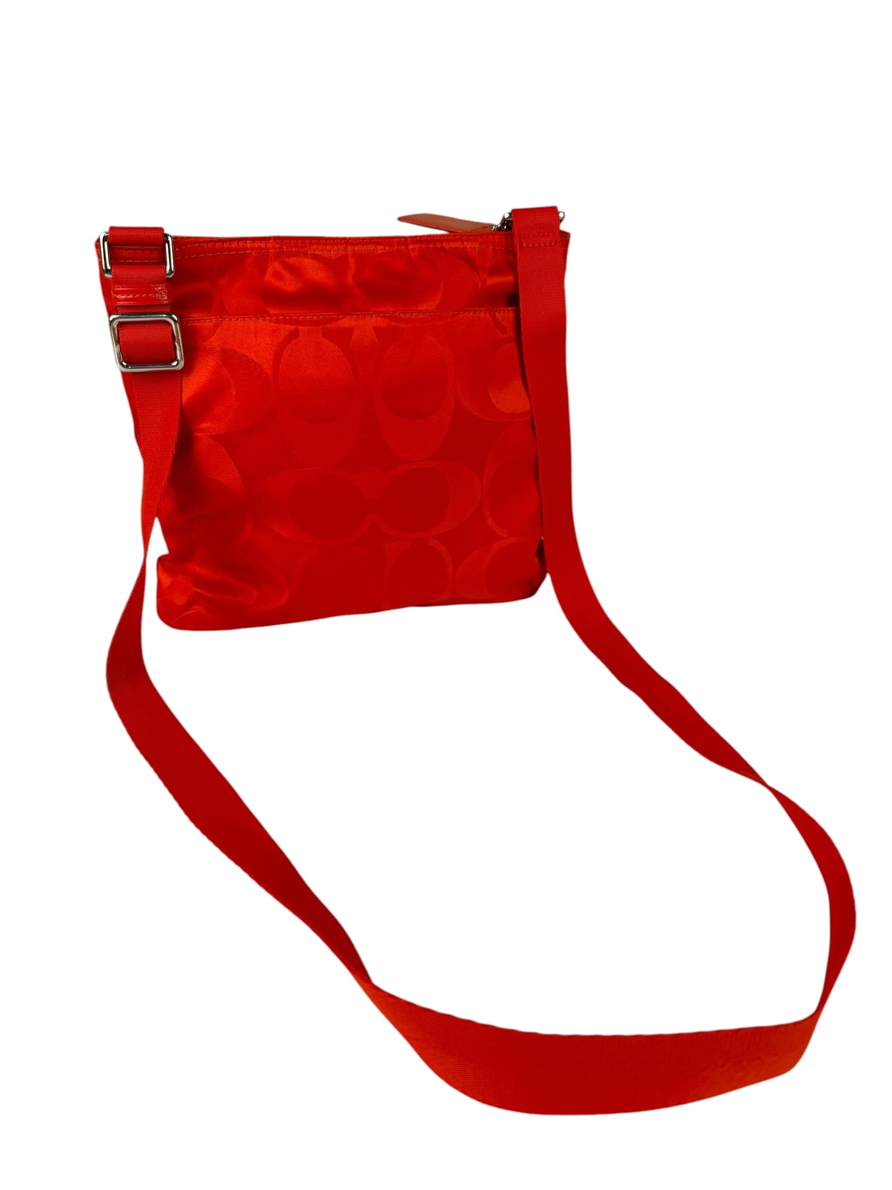 Coach Red/Orange Nylon Getaway Signature File Crossbody