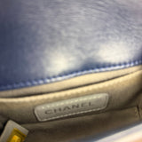Chanel Blue Velvet Quilted Mini Boy Bag 2012