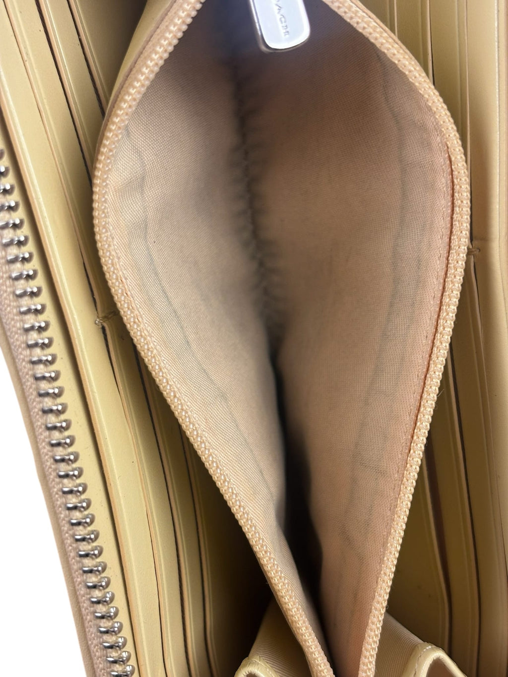 Coach Beige/Brown Leather C Signature Zip-Around Long Wallet