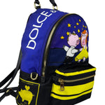 Dolce & Gabbana Multicolor Nylon Leather Trim Super Pig Cartoon Backpack