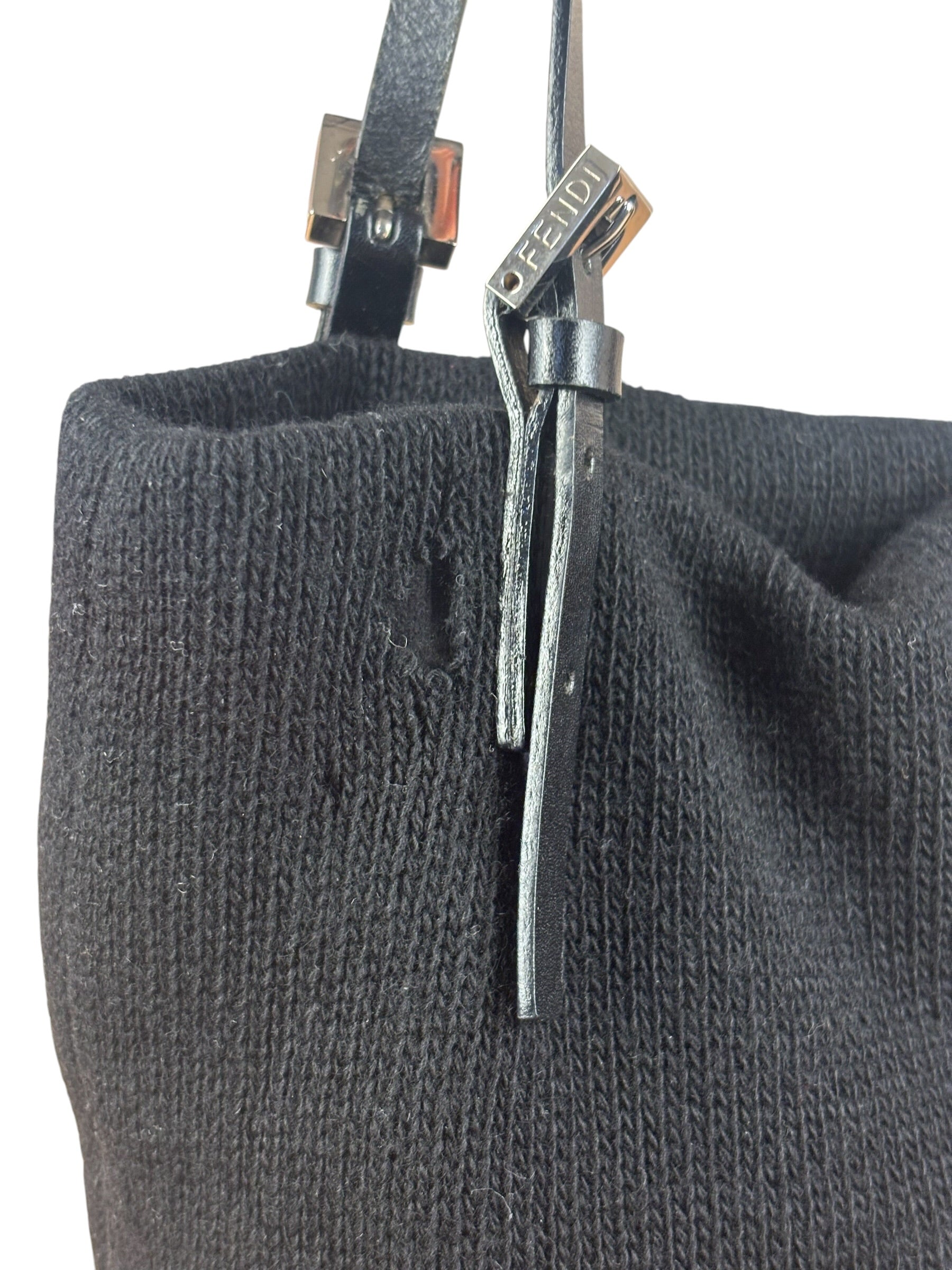 Fendi Black Knit Hobo/Shoulder Bag