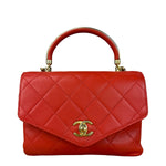 Chanel Red Quilted Coco Handle 2Way Handbag 2019