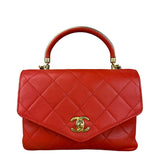 Chanel Red Quilted Coco Handle 2Way Handbag 2019