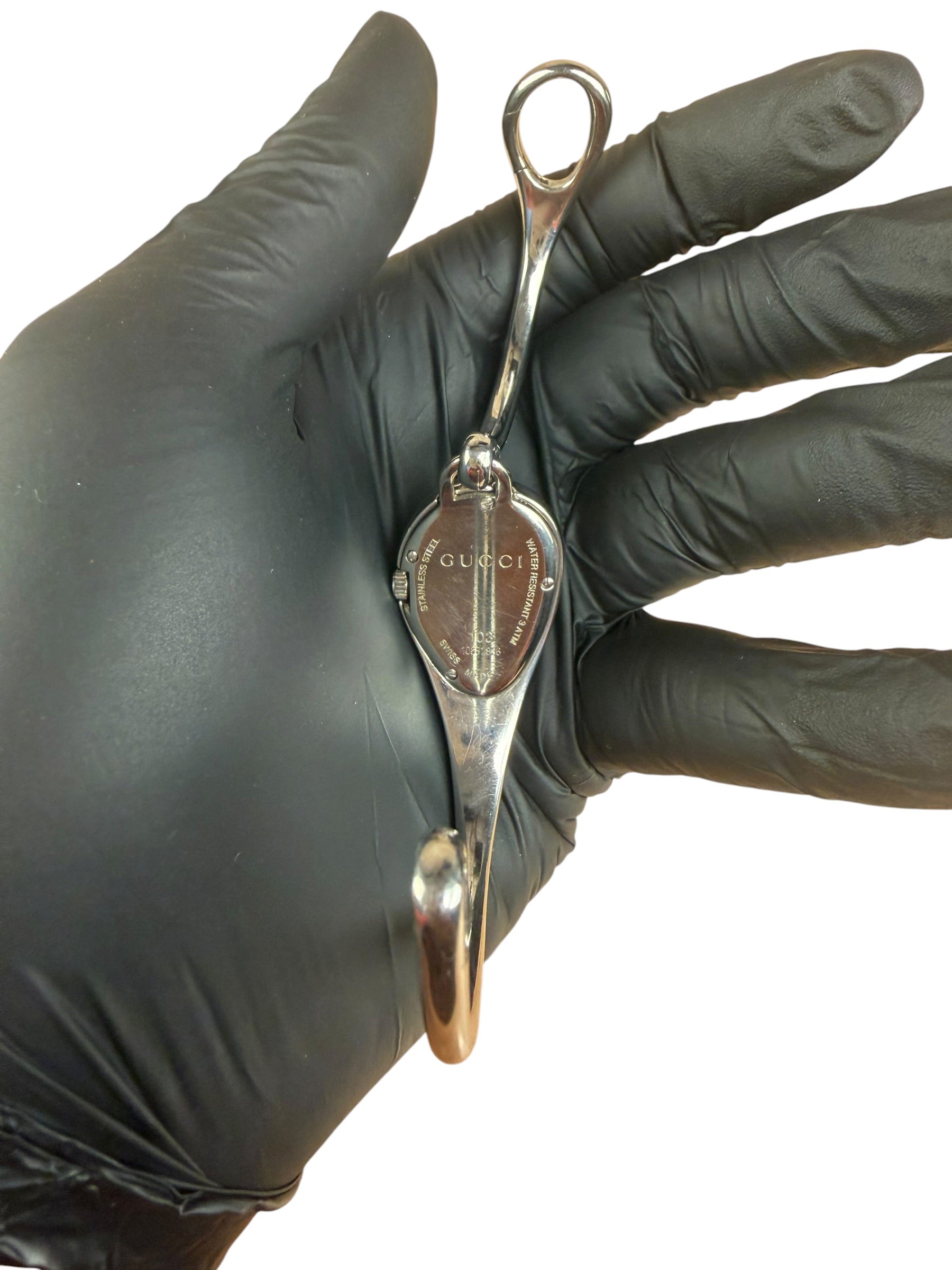 Gucci 103 Silver Dial Horsebit Bangle Watch