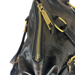 Yves Saint Laurent Black Patent Leather Downtown Tote