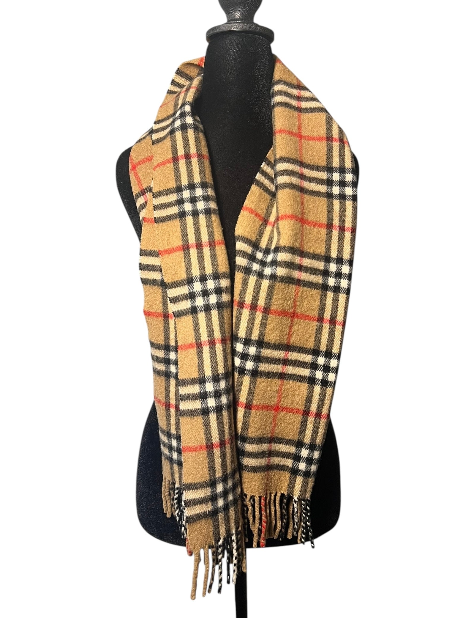 Burberry Brown Check Cashmere Scarf