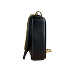 Fendi Fendigraphy Black Leather Wallet on Chain