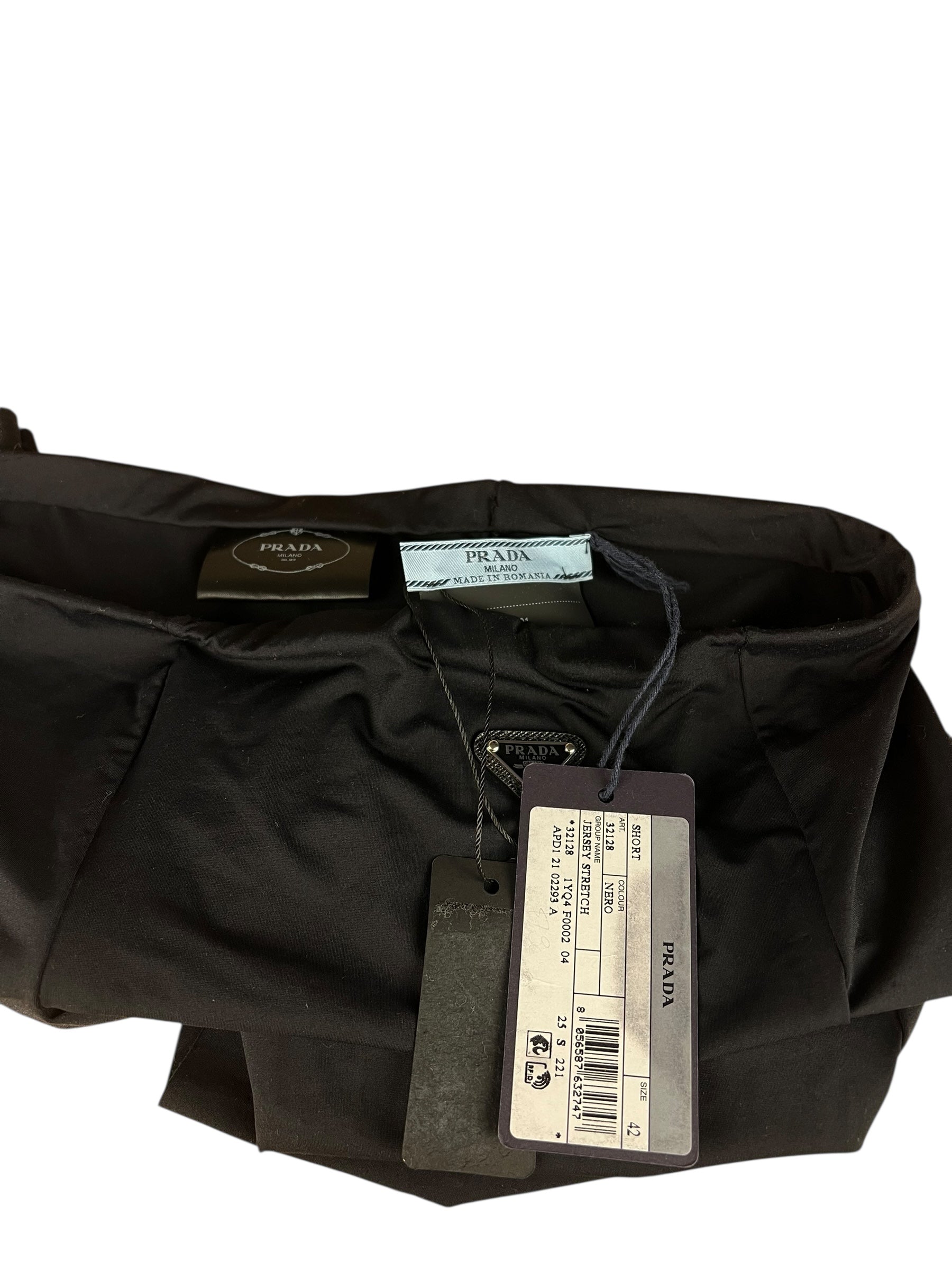 Prada Black Jersey Stretch Biker Short