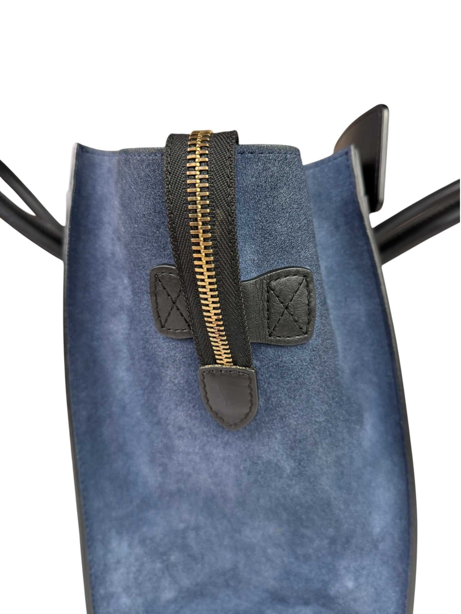 Celine Calfskin Leather/Suede Tri-Color Luggage Tote Bag