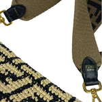 Fendi Black Raffia Zucca Shoulder Baguette