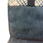 Burberry Vintage Blue Label Denim Nova Check Tote Bag