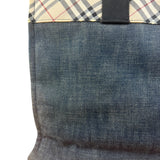 Burberry Vintage Blue Label Denim Nova Check Tote Bag