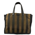 Fendi Pequin Canvas Tote Bag