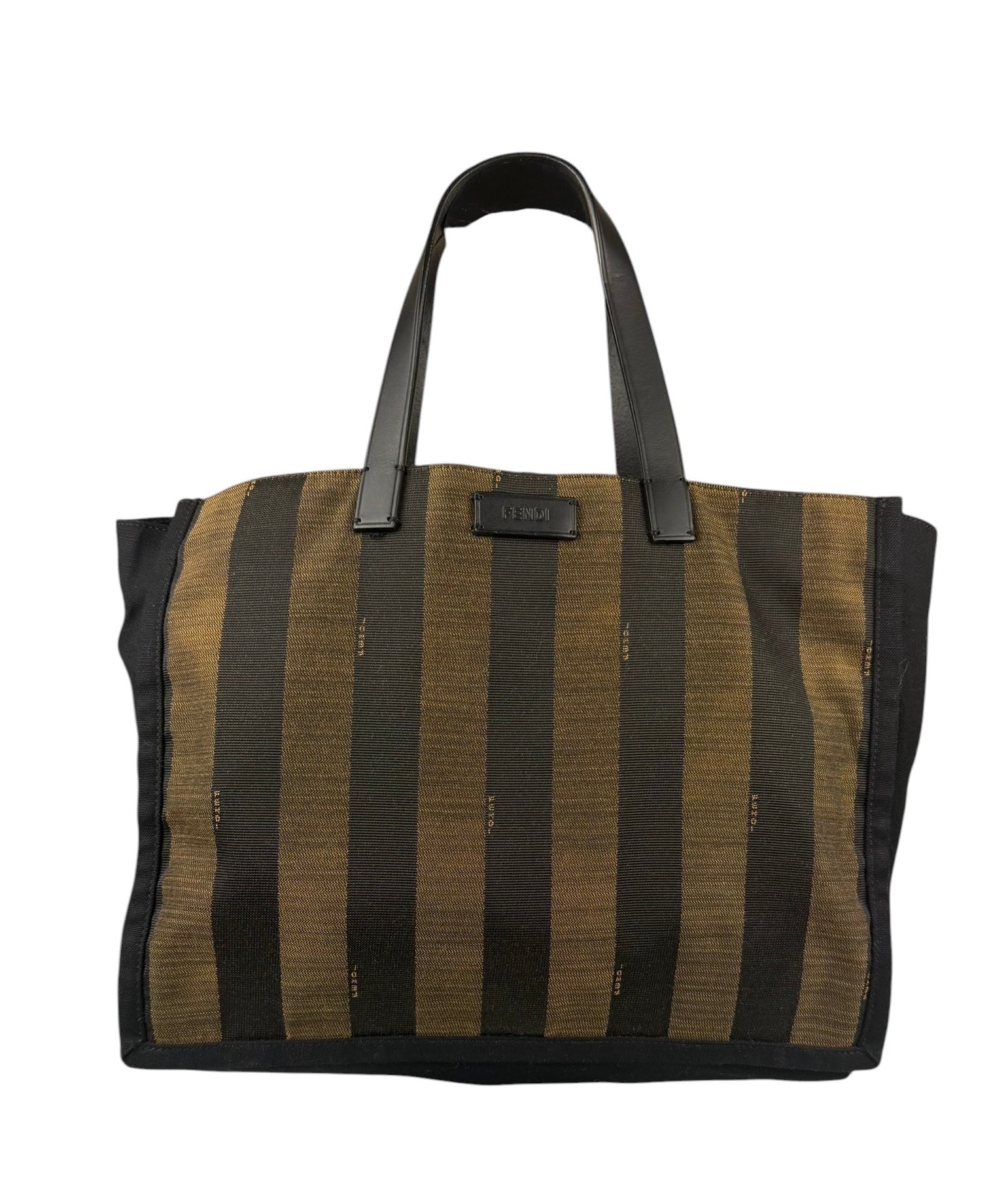 Fendi Pequin Canvas Tote Bag