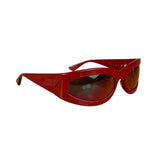 Bottega Veneta Red Shield Frame Sunglasses