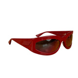 Bottega Veneta Red Shield Frame Sunglasses