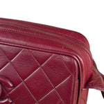 Chanel Vintage Burgundy Quilted Leather CC Camera Bag