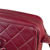 Chanel Vintage Burgundy Quilted Leather CC Camera Bag