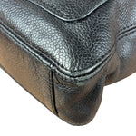 Chanel Vintage Black Leather Zip Shoulder Bag - 1998