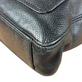 Chanel Vintage Black Leather Zip Shoulder Bag - 1998