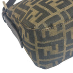 Fendi Brown Leather Trim Baguette