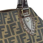 Fendi Vintage Brown Leather Trim Zucca De Jour Media Tote