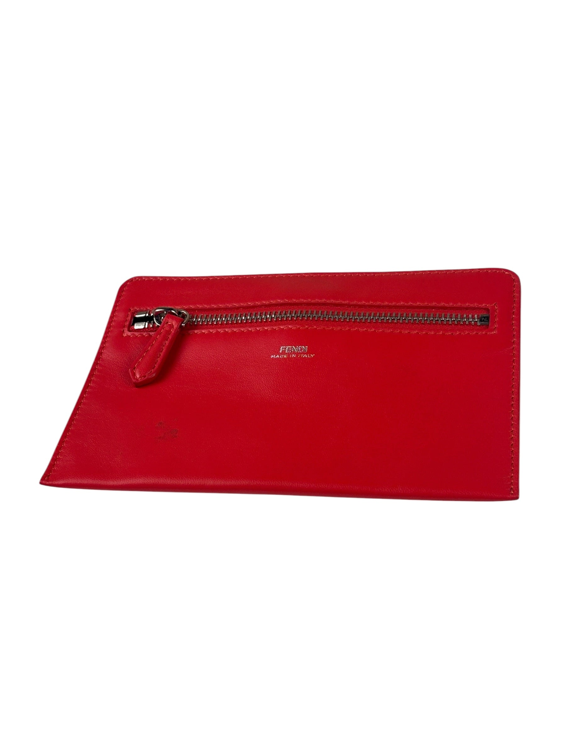 Fendi Vintage Red Calfskin Potcom Click Small Shoulder Bag
