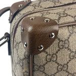 Gucci Brown Leather Trim GG Supreme Soft Trunk Crossbody