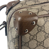 Gucci Brown Leather Trim GG Supreme Soft Trunk Crossbody