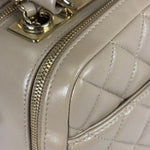Chanel Beige Quilted Lambskin CC Trendy Bowling Bag 2017
