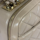 Chanel Beige Quilted Lambskin CC Trendy Bowling Bag 2017