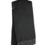 Fendi FF Logo Black Wool Scarf