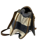 Burberrry Multicolor Leather Trim Striped Crossbody Bag