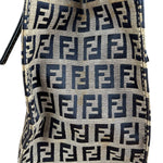 Fendi FF Buckle Navy Zucca Tote Handbag