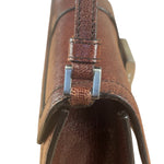 Prada Enameled Metal Triangle Brown Shoulder Bag