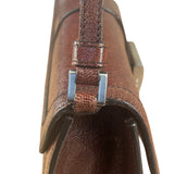 Prada Enameled Metal Triangle Brown Shoulder Bag