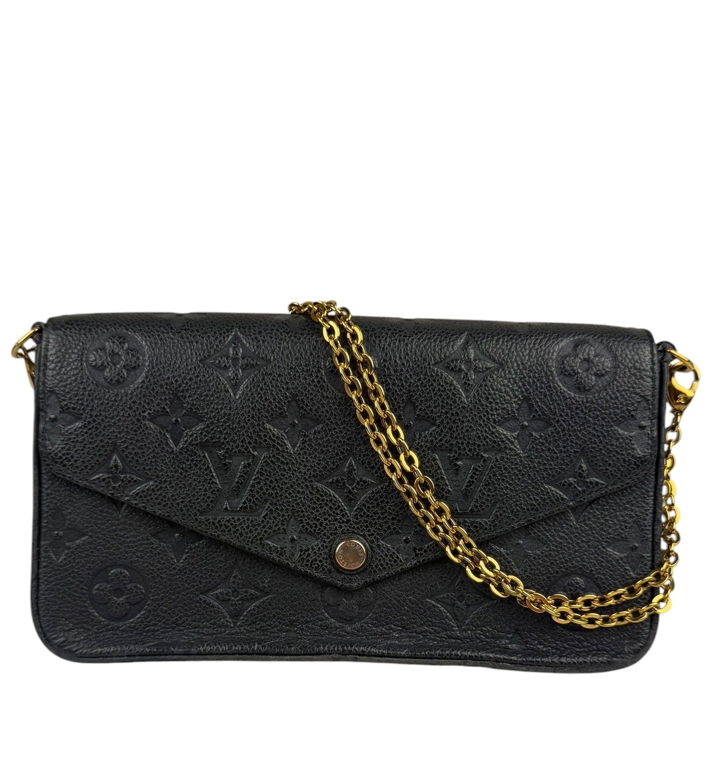 Louis Vuitton Black Leather Monogram Felicie Pochette