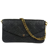 Louis Vuitton Black Leather Monogram Felicie Pochette