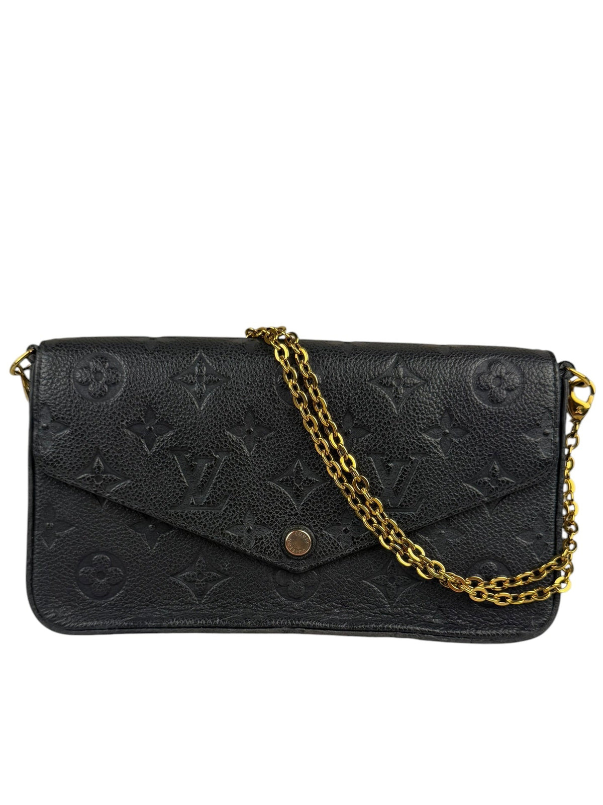 Louis Vuitton Black Leather Monogram Felicie Pochette