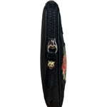 Gucci Black Nylon Butterfly Embroidered Zip Pouch