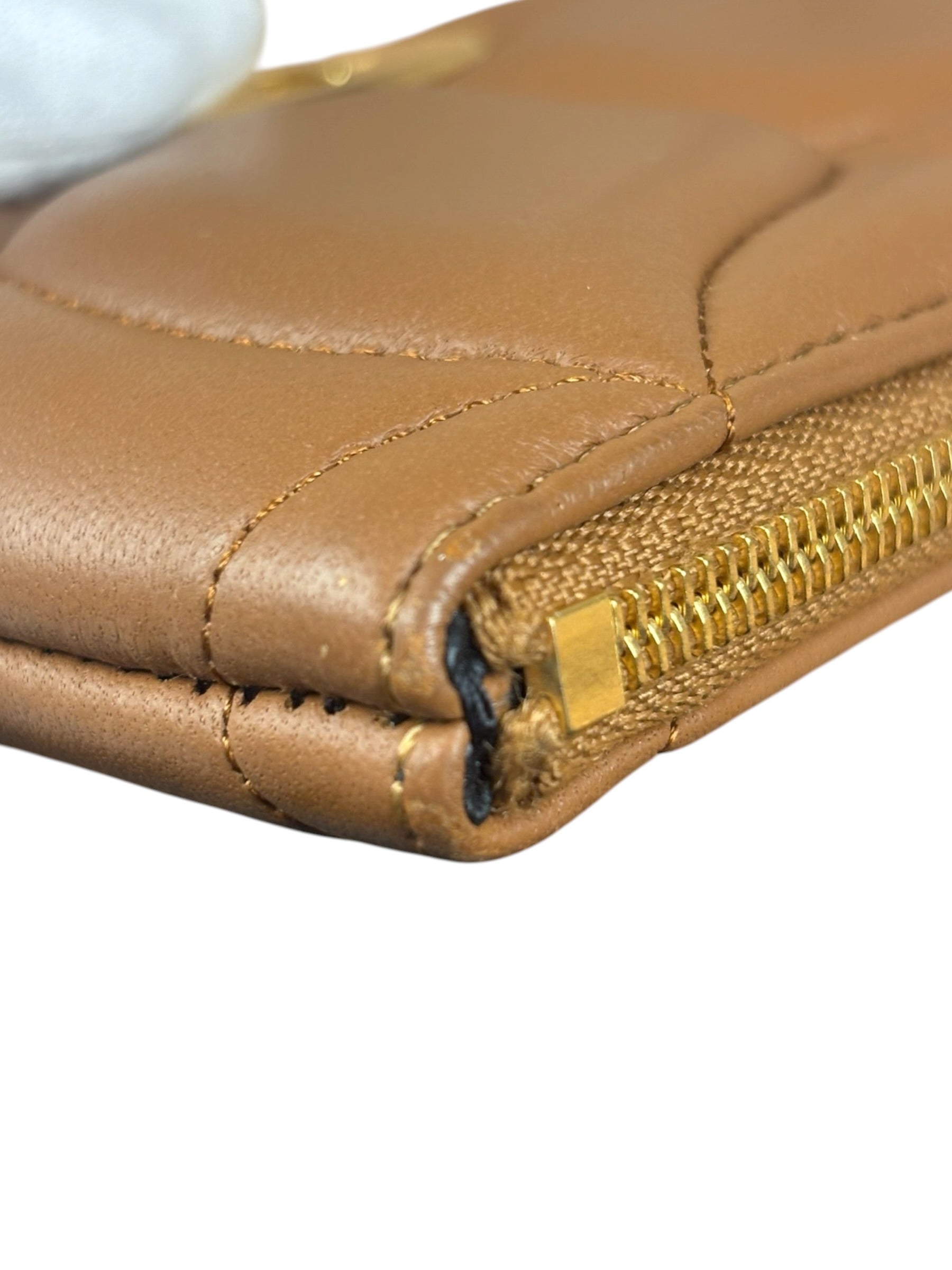 Mulberry Brown Leather Softie Quilted Coin Pouch
