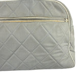 Chanel Vintage Grey Quilted Woven Sports Line Canvas Bowler Bag  2001